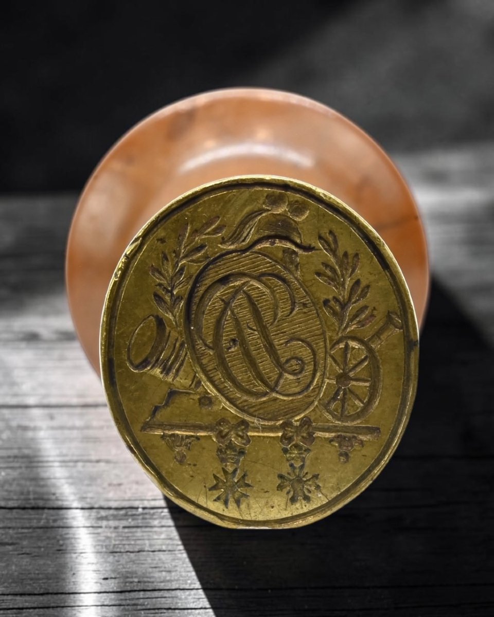 Seal Engraved With Coats Of Arms And Decorations - Late 18th Century-photo-2